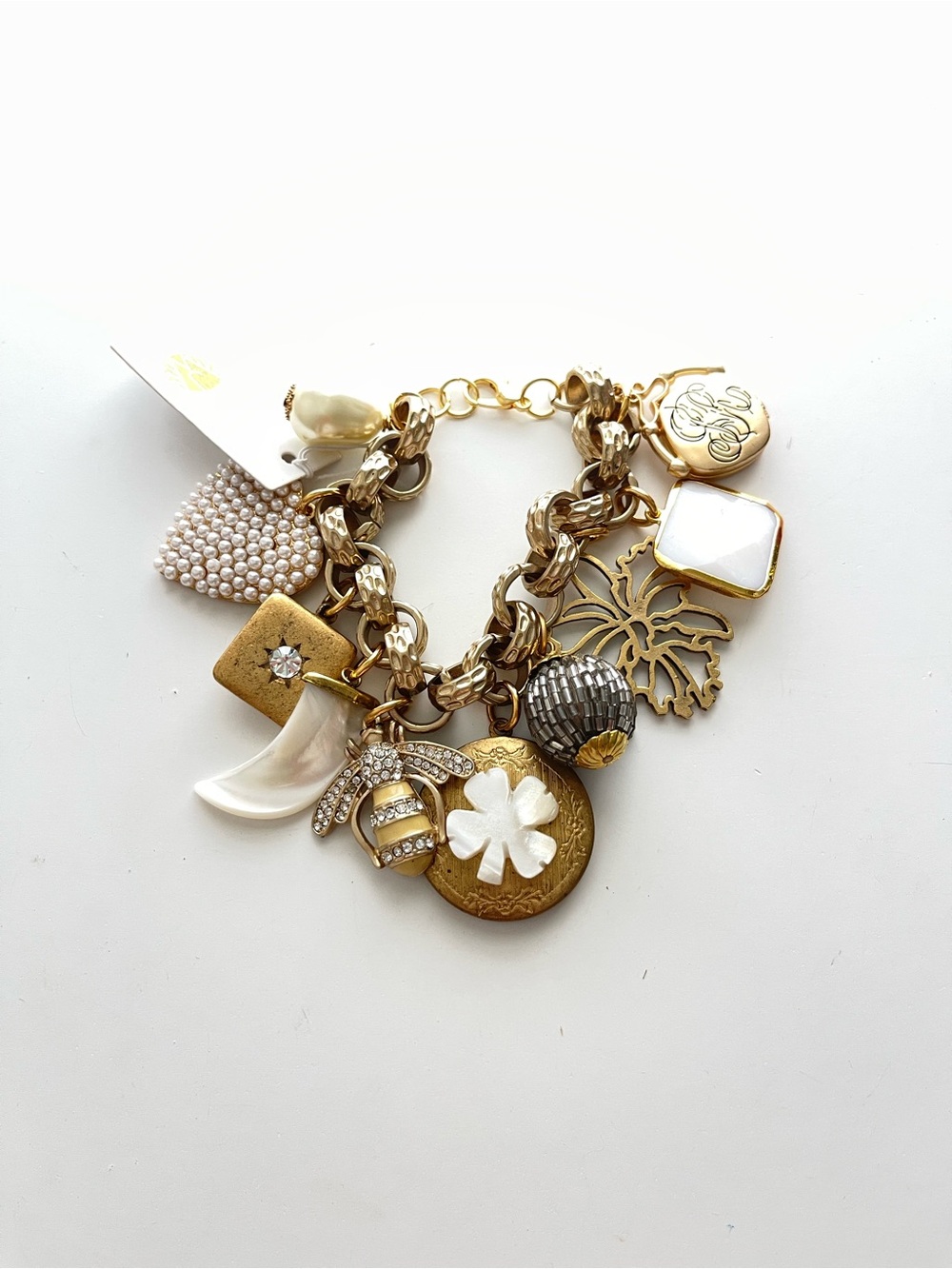 New Anthropologie x John Wind Gold Charm Bracelet - Picture 2 of 10